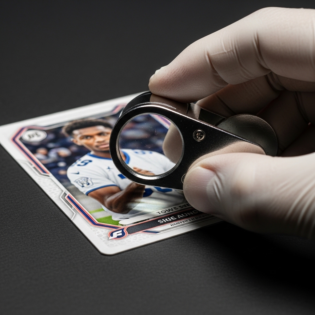 Close-up examples of the four grading criteria: centering, corners, edges, and surface condition