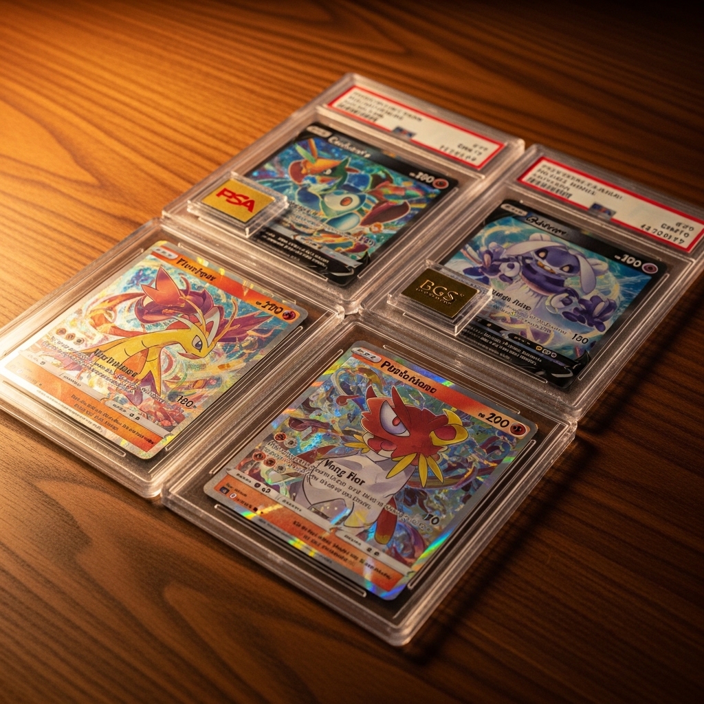 PSA and BGS graded Pok&eacute;mon cards showing different grading approaches for vintage TCG cards