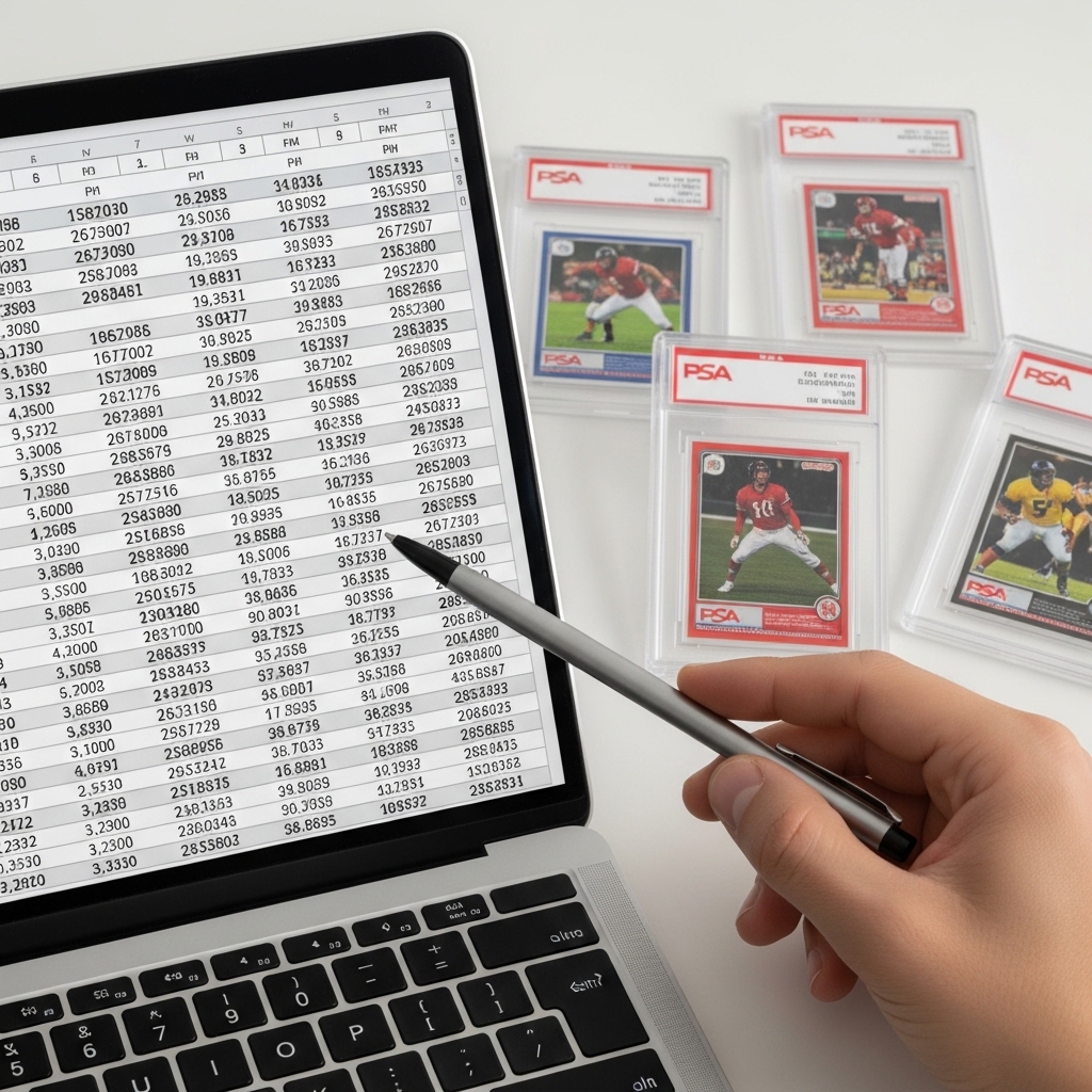 Example PSA population report table showing grade columns from PSA 1 to PSA 10
